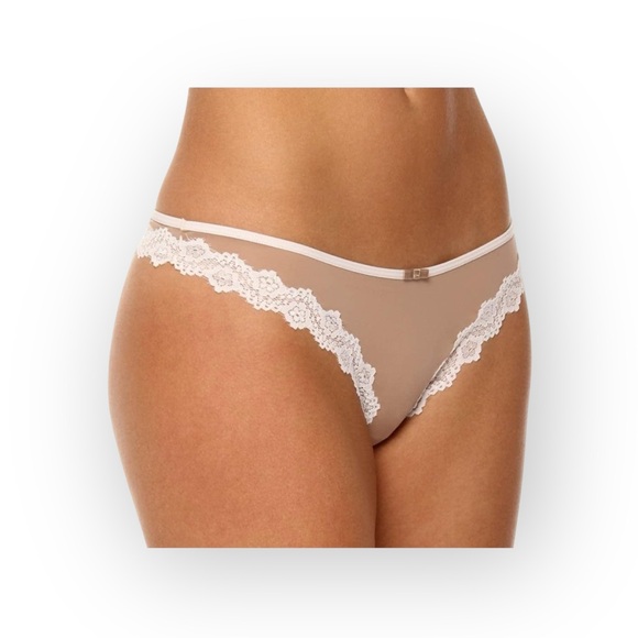 new Honeydew Intimates ❤︎︎ Emily Sheer Micro Lace Trim Thong Panty ❤︎︎ Suntan M - Picture 1 of 16
